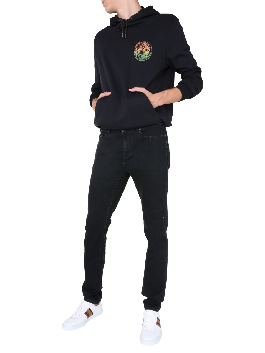 PAUL SMITH FELPA IN COTONE CON CAPPUCCIO