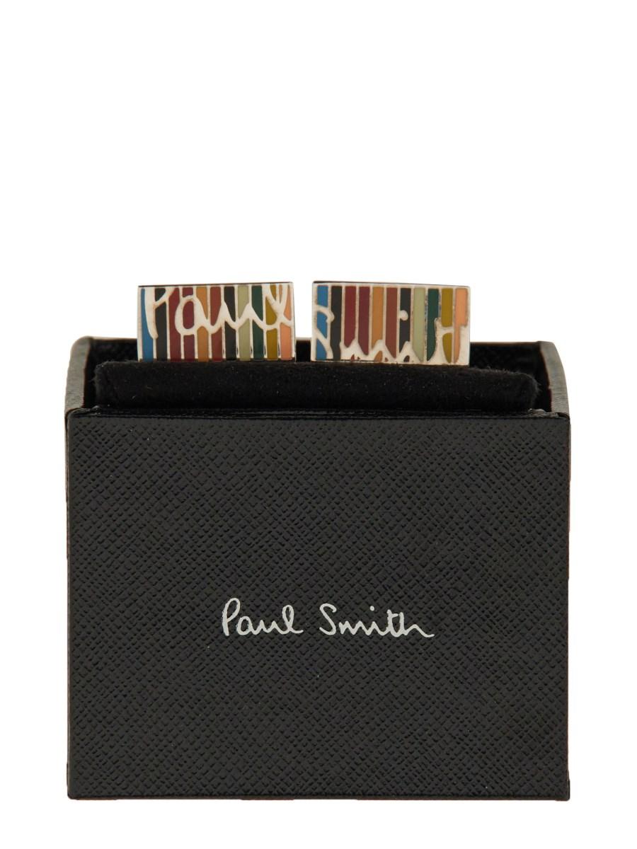 PAUL SMITH GEMELLI SIGNATURE STRIPE IN ARGENTO