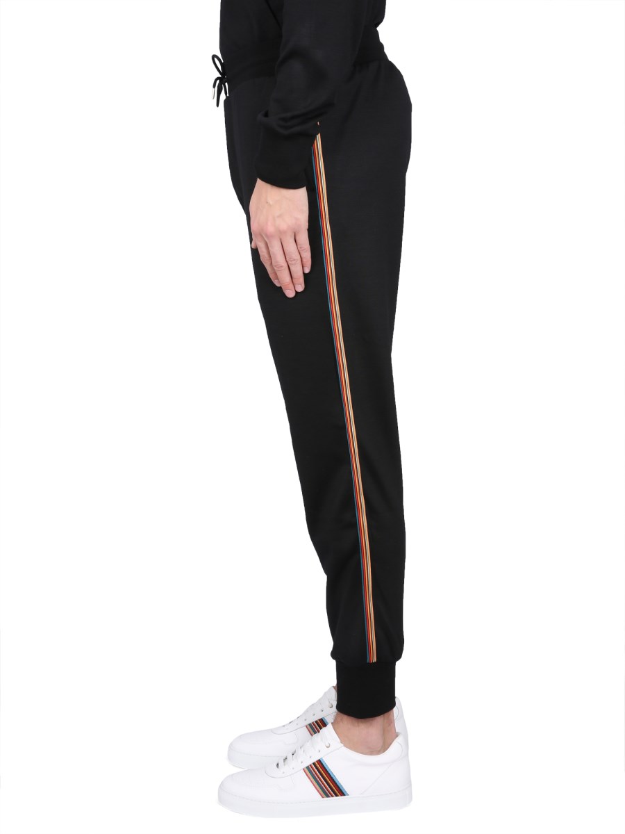 PAUL SMITH PANTALONE JOGGING IN LANA CON LOGO