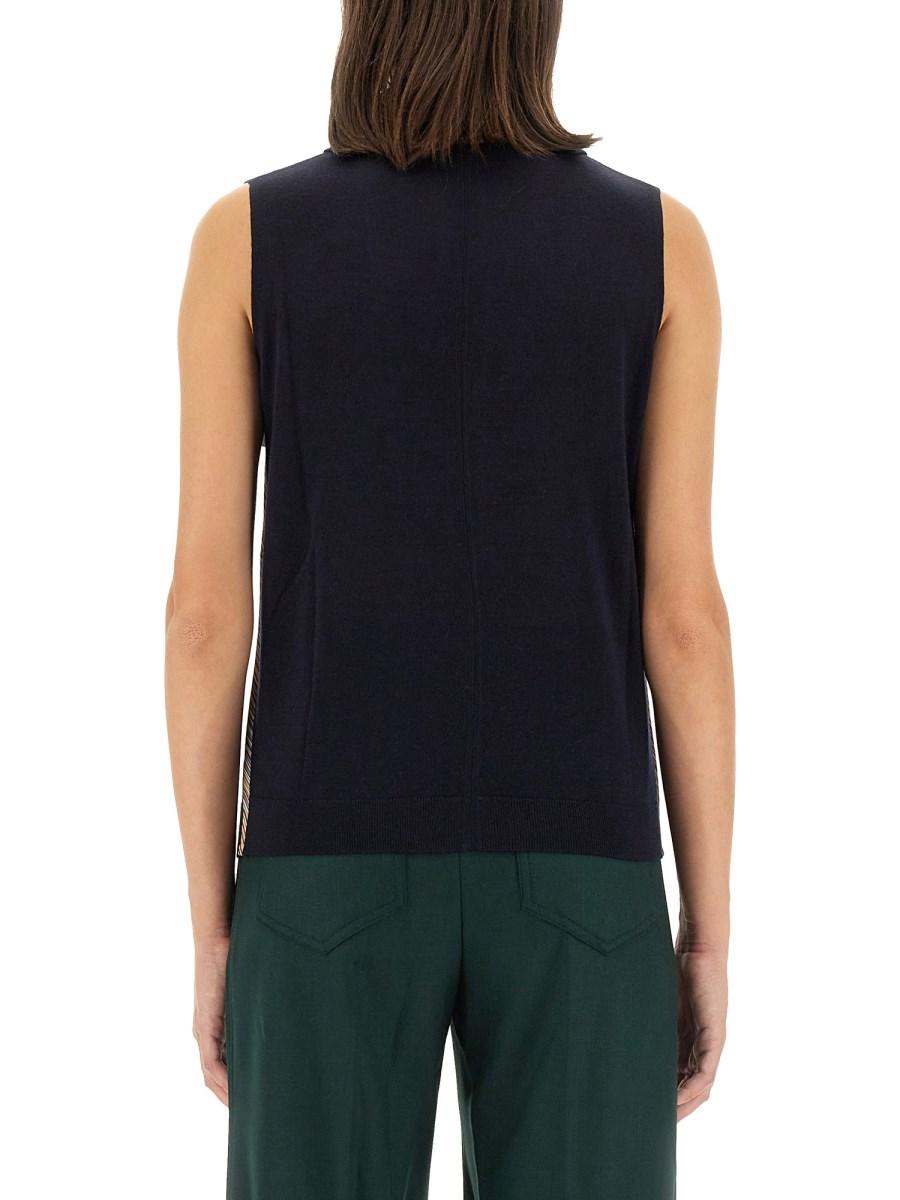 PAUL SMITH TOP IN MISTO LANA CON COLLO ALTO