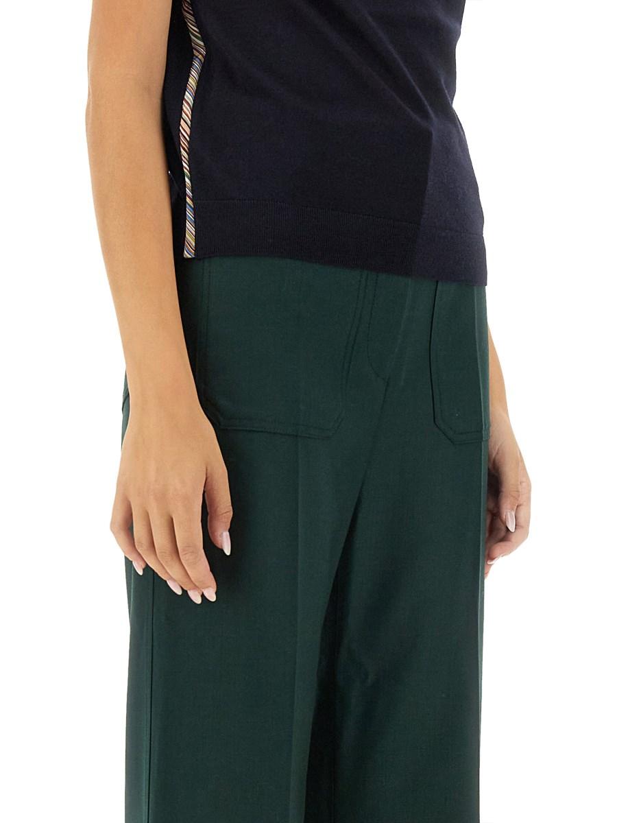 PAUL SMITH TOP IN MISTO LANA CON COLLO ALTO