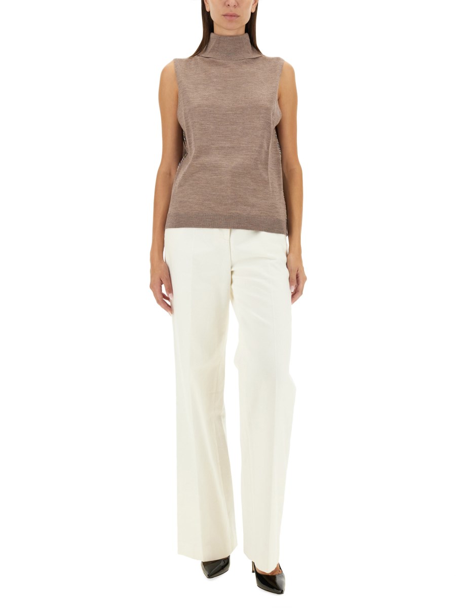 PAUL SMITH TOP IN MISTO LANA CON COLLO ALTO