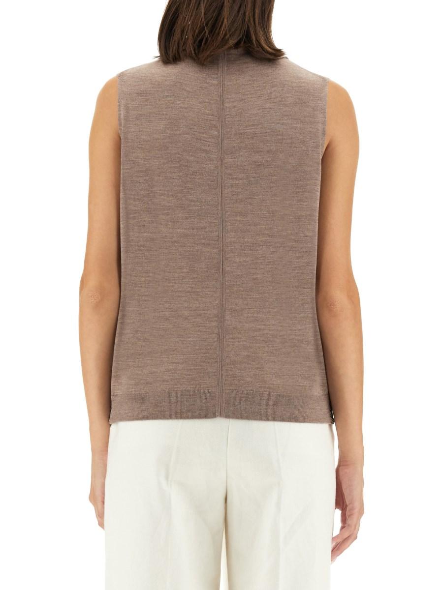 PAUL SMITH TOP IN MISTO LANA CON COLLO ALTO