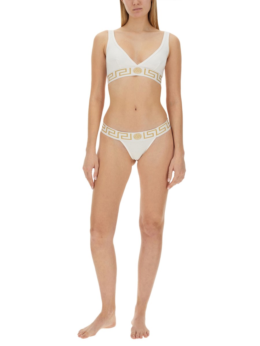 VERSACE PERIZOMA IN COTONE STRETCH CON GRECA E MEDUSA