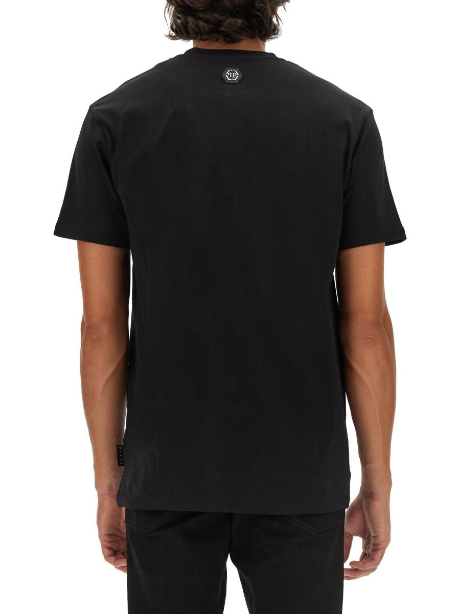 PHILIPP PLEIN T-SHIRT CON LOGO IN JERSEY DI COTONE