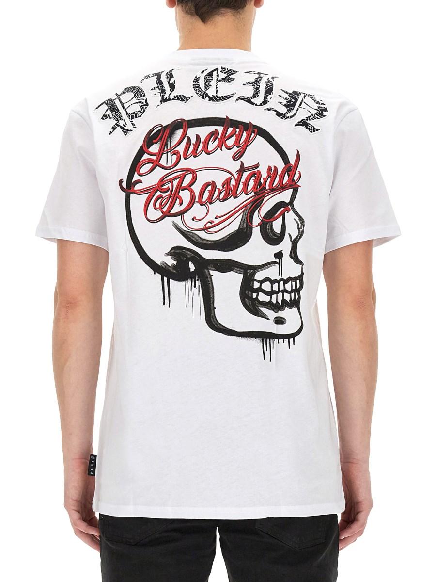 PHILIPP PLEIN T-SHIRT IN JERSEY DI COTONE CON LOGO