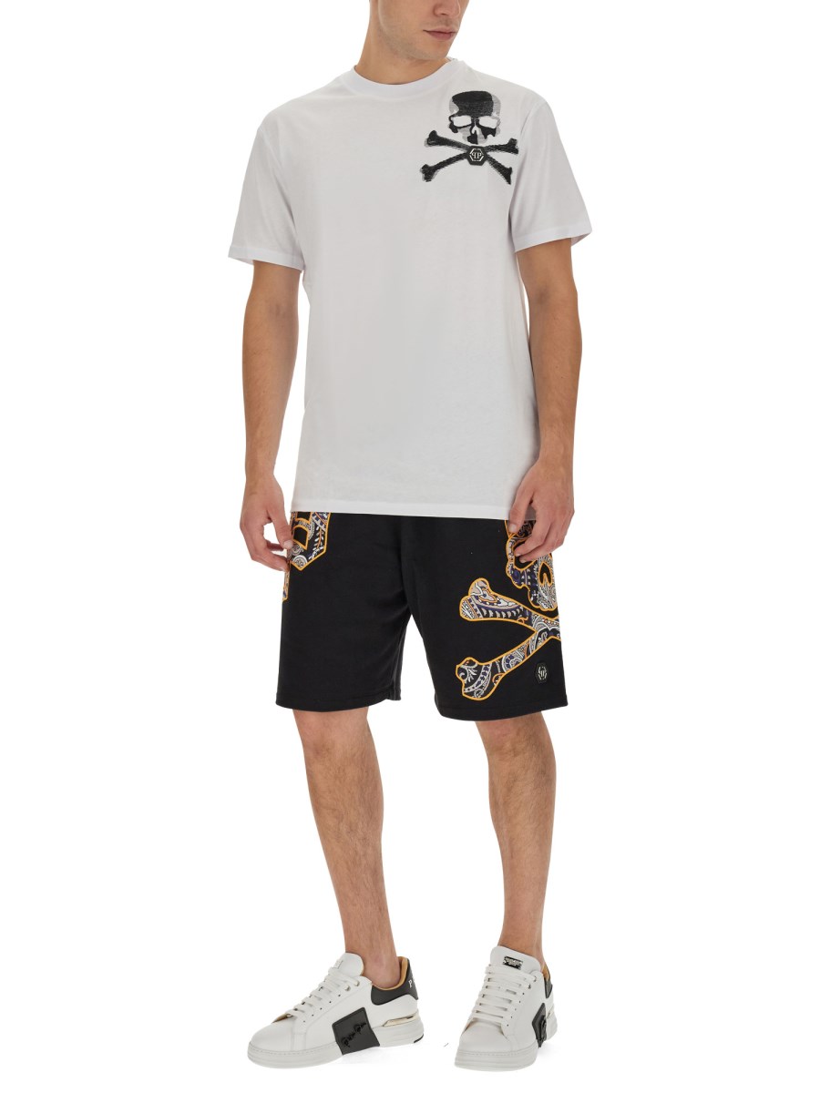 PHILIPP PLEIN T-SHIRT IN JERSEY DI COTONE CON LOGO