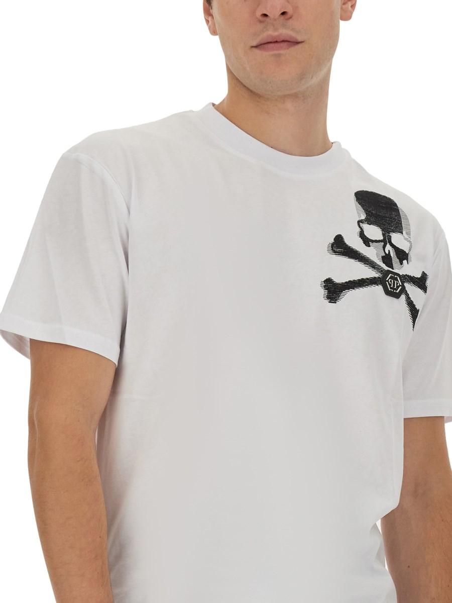 PHILIPP PLEIN T-SHIRT IN JERSEY DI COTONE CON LOGO