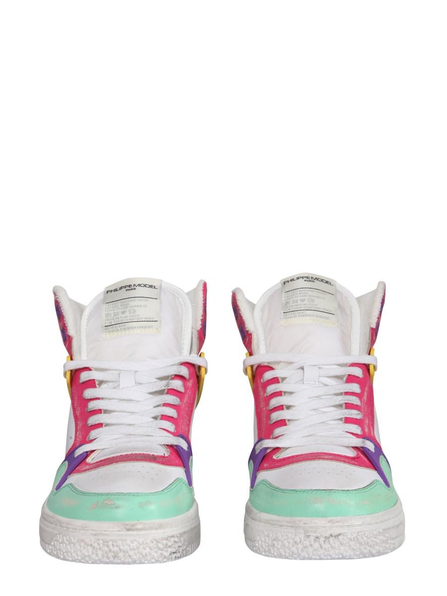 PHILIPPE MODEL SNEAKER HIGH LA GRANDE IN PELLE