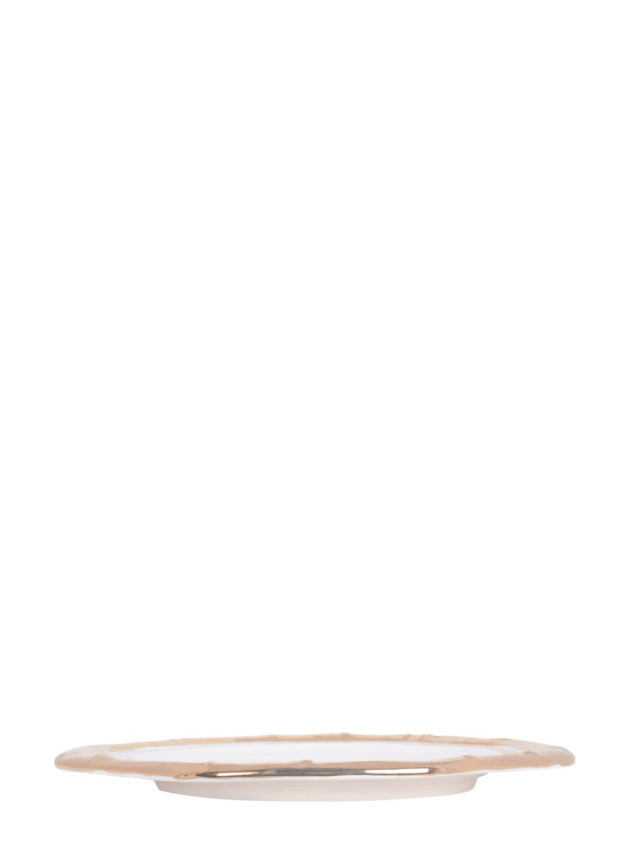 LES-OTTOMANS PIATTO IN CERAMICA CON PROFILO BAMBOO GOLD