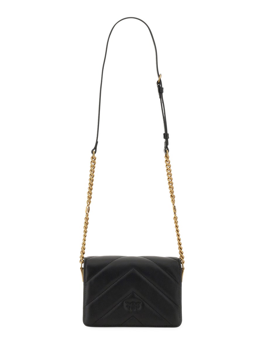 PINKO BORSA "LOVE" CLICK MINI IN PELLE BIG CHEVRON