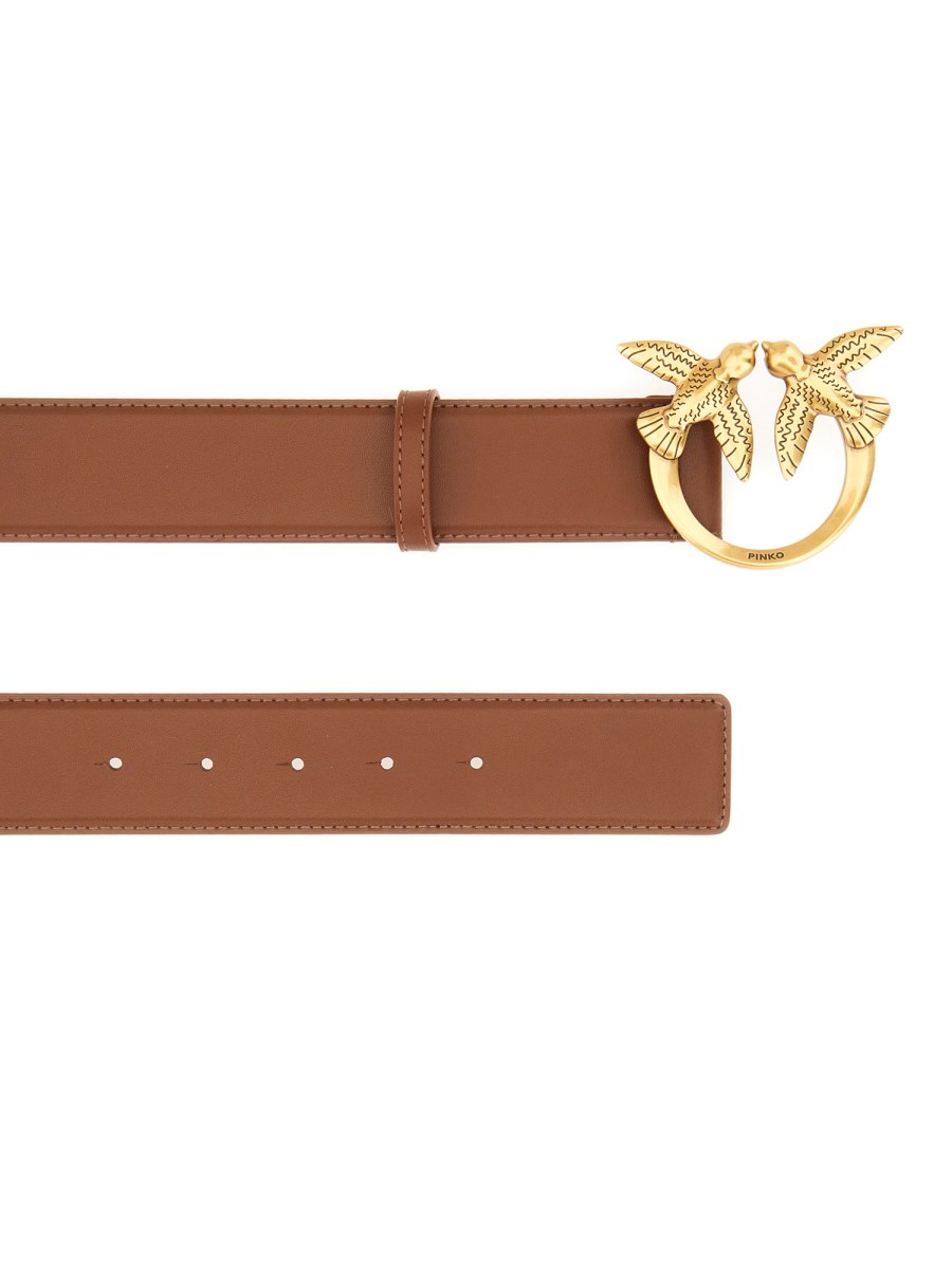 PINKO CINTURA LOVE BERRY IN PELLE