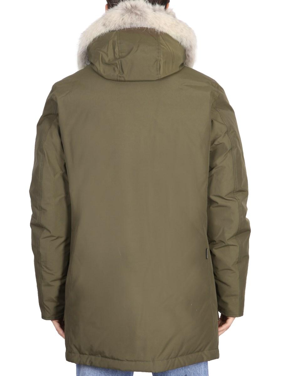 WOOLRICH PIUMINO ARCTIC CON CAPPUCCIO CORDATO DI PELLICCIA