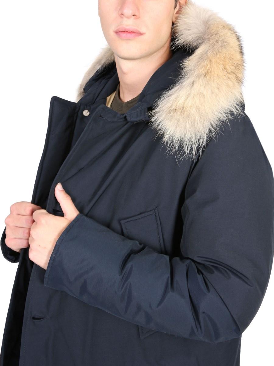 WOOLRICH PIUMINO ARCTIC CON CAPPUCCIO CORDATO DI PELLICCIA