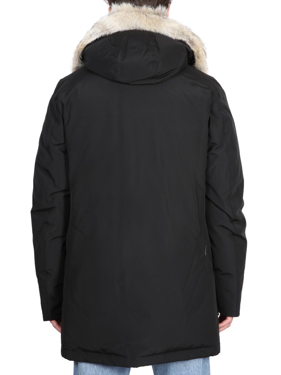 WOOLRICH PIUMINO "ARCTIC" CON CAPPUCCIO CORDATO DI PELLICCIA