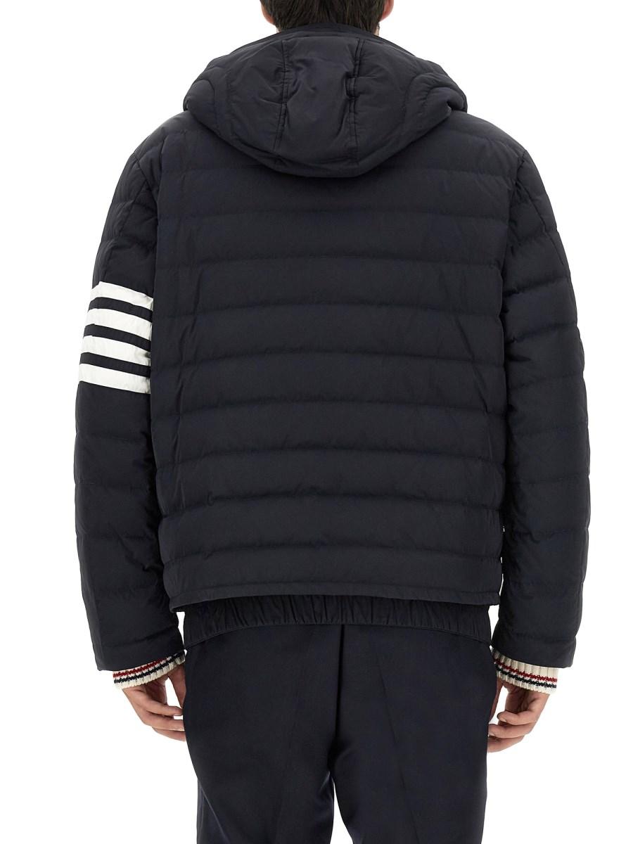 THOM BROWNE PIUMINO DI MISTO NYLON 4 BAR CON CAPPUCCIO