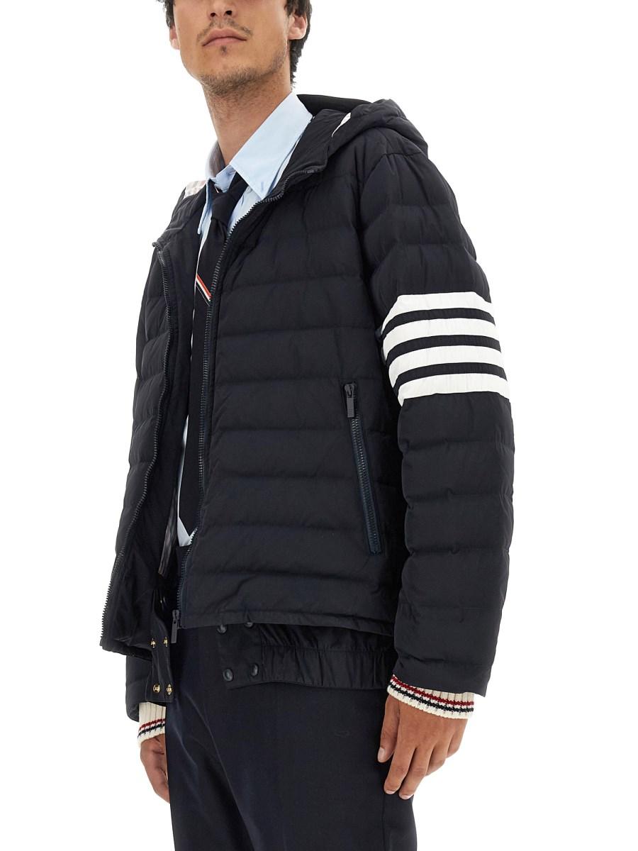 THOM BROWNE PIUMINO DI MISTO NYLON 4 BAR CON CAPPUCCIO