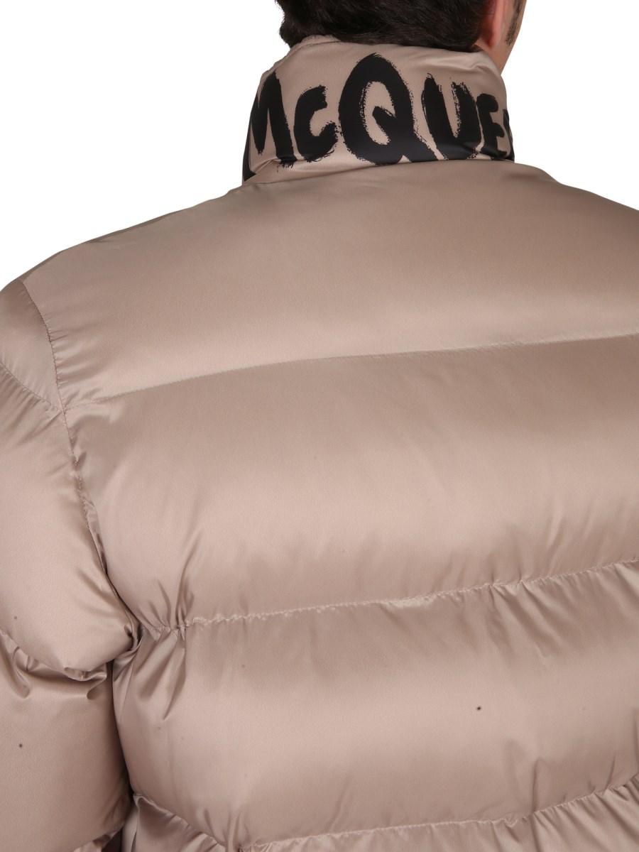 ALEXANDER McQUEEN PIUMINO IN NYLON CON STAMPA LOGO GRAFFITI