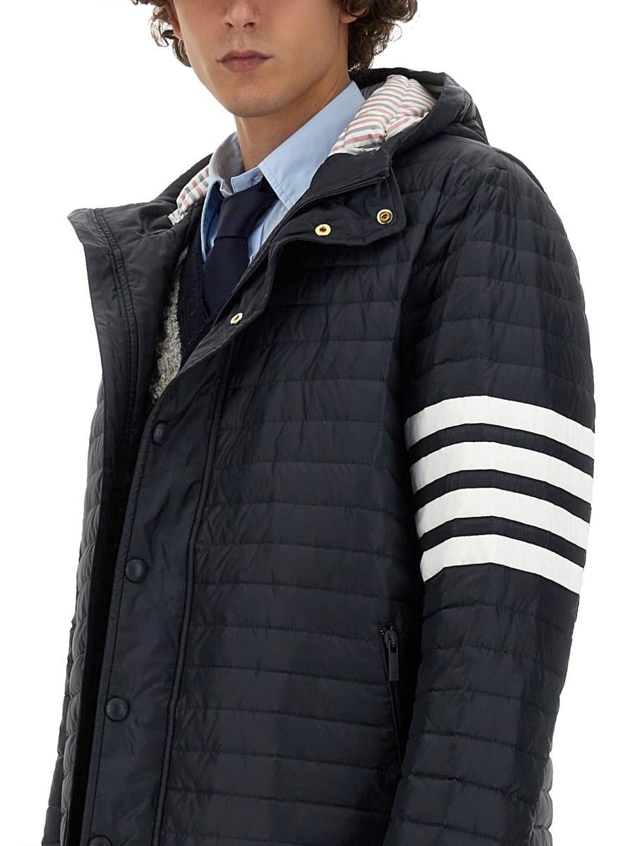 THOM BROWNE PIUMINO TAILORING CON CAPPUCCIO IN NYLON OPACO