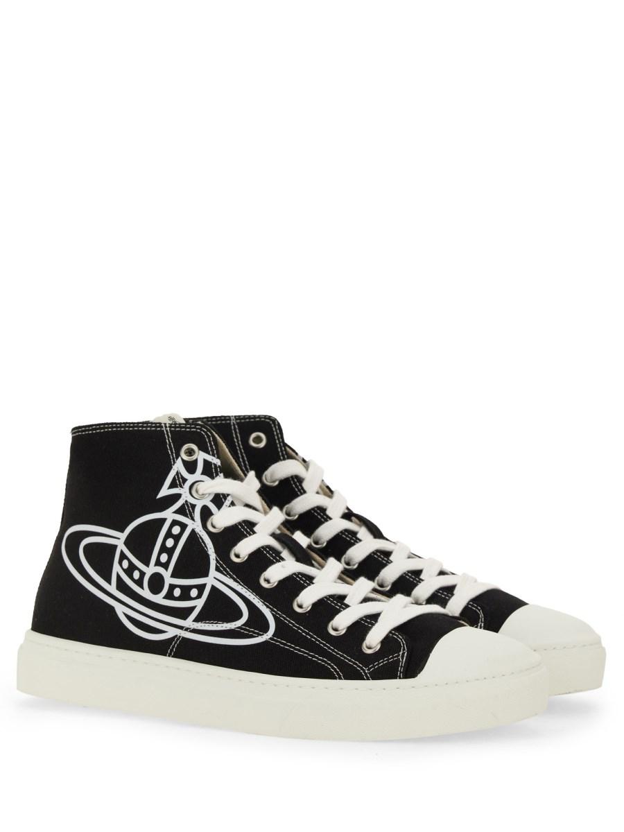 VIVIENNE WESTWOOD PLIMSOLL HIGH TOP IN CANVAS CON STAMPA ORB