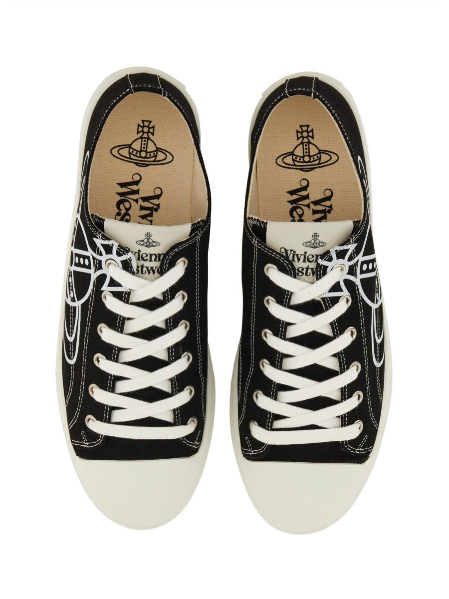 VIVIENNE WESTWOOD PLIMSOLL LOW TOP 2.0 IN CANVAS CON STAMPA "ORB"