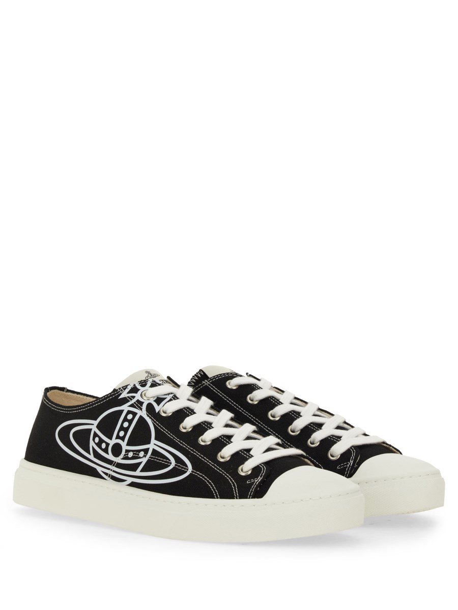 VIVIENNE WESTWOOD PLIMSOLL LOW TOP 2.0 IN CANVAS CON STAMPA "ORB"