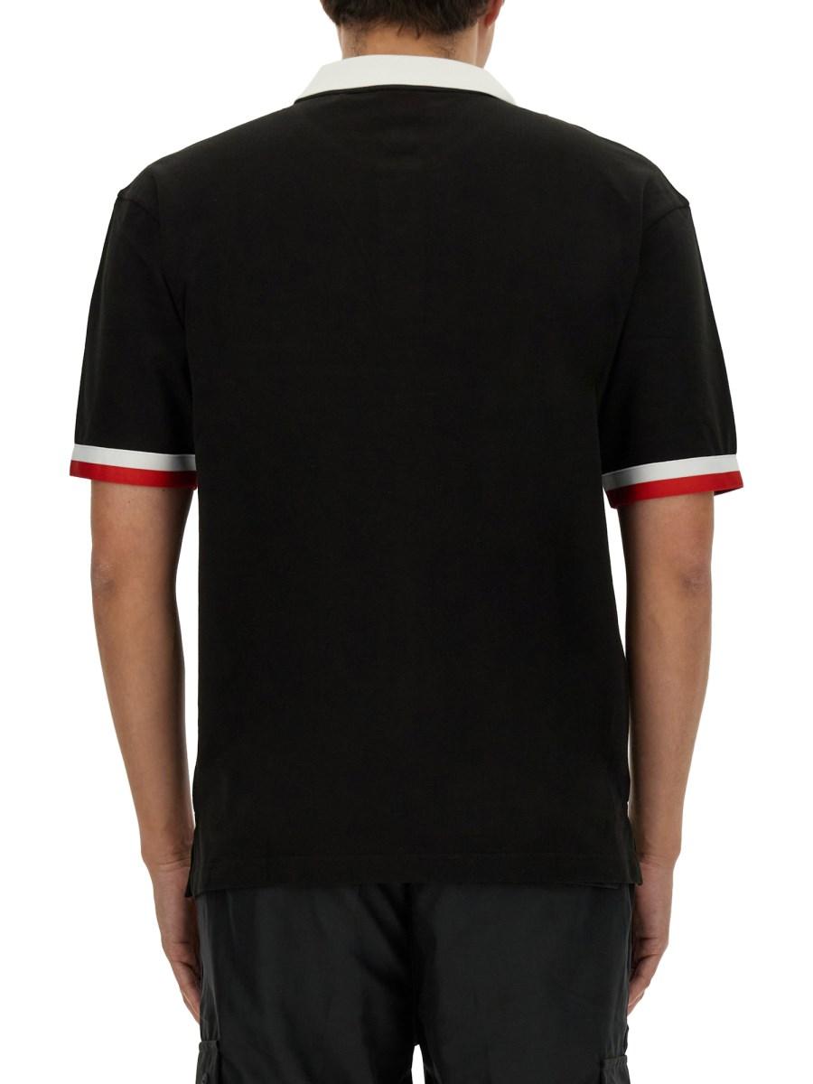 HUGO POLO DILLET IN PIQUÉ DI COTONE CON TARGHETTA CON LOGO STILE COLLEGE