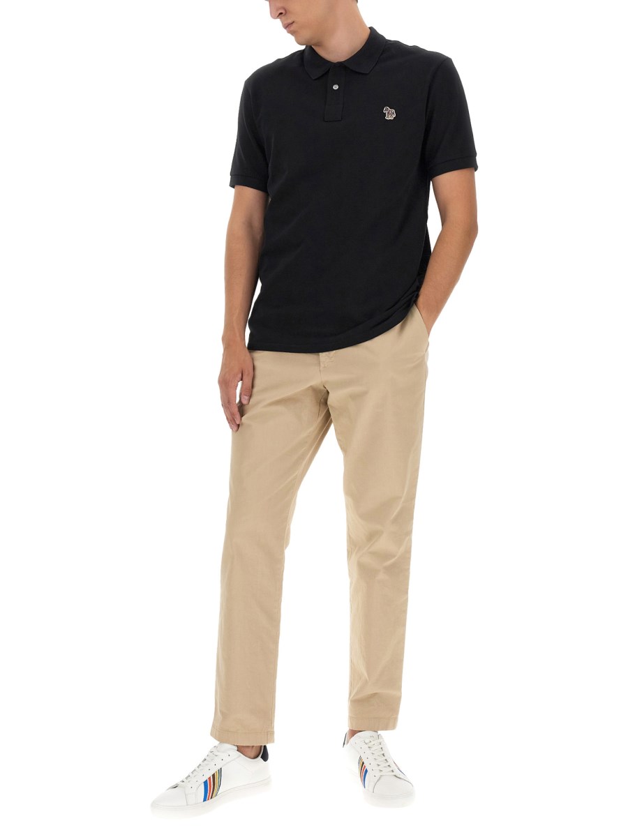 PS BY PAUL SMITH POLO IN PIQUÊ DI COTONE CON PATCH ZEBRA