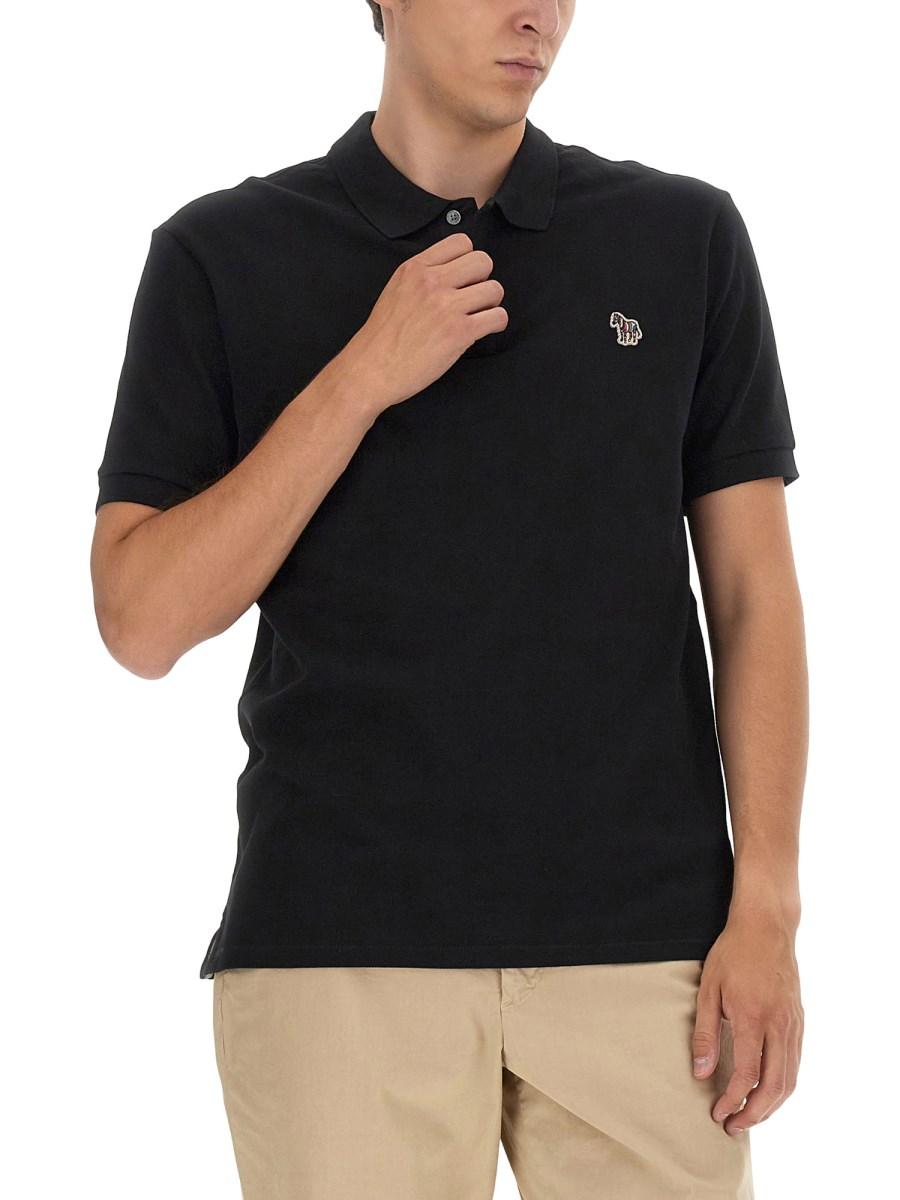 PS BY PAUL SMITH POLO IN PIQUÊ DI COTONE CON PATCH ZEBRA