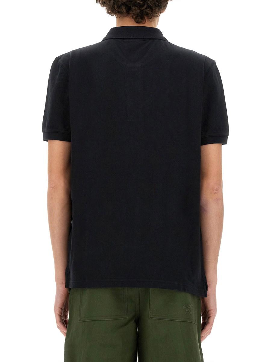 MAISON KITSUNÉ POLO REGULAR IN COTONE CON PATCH FOX HEAD