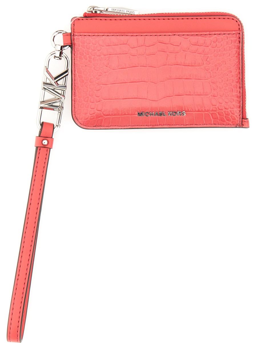 MICHAEL BY MICHAEL KORS PORTA CARTE DI CREDITO IN PELLE STAMPA COCCODRILLO