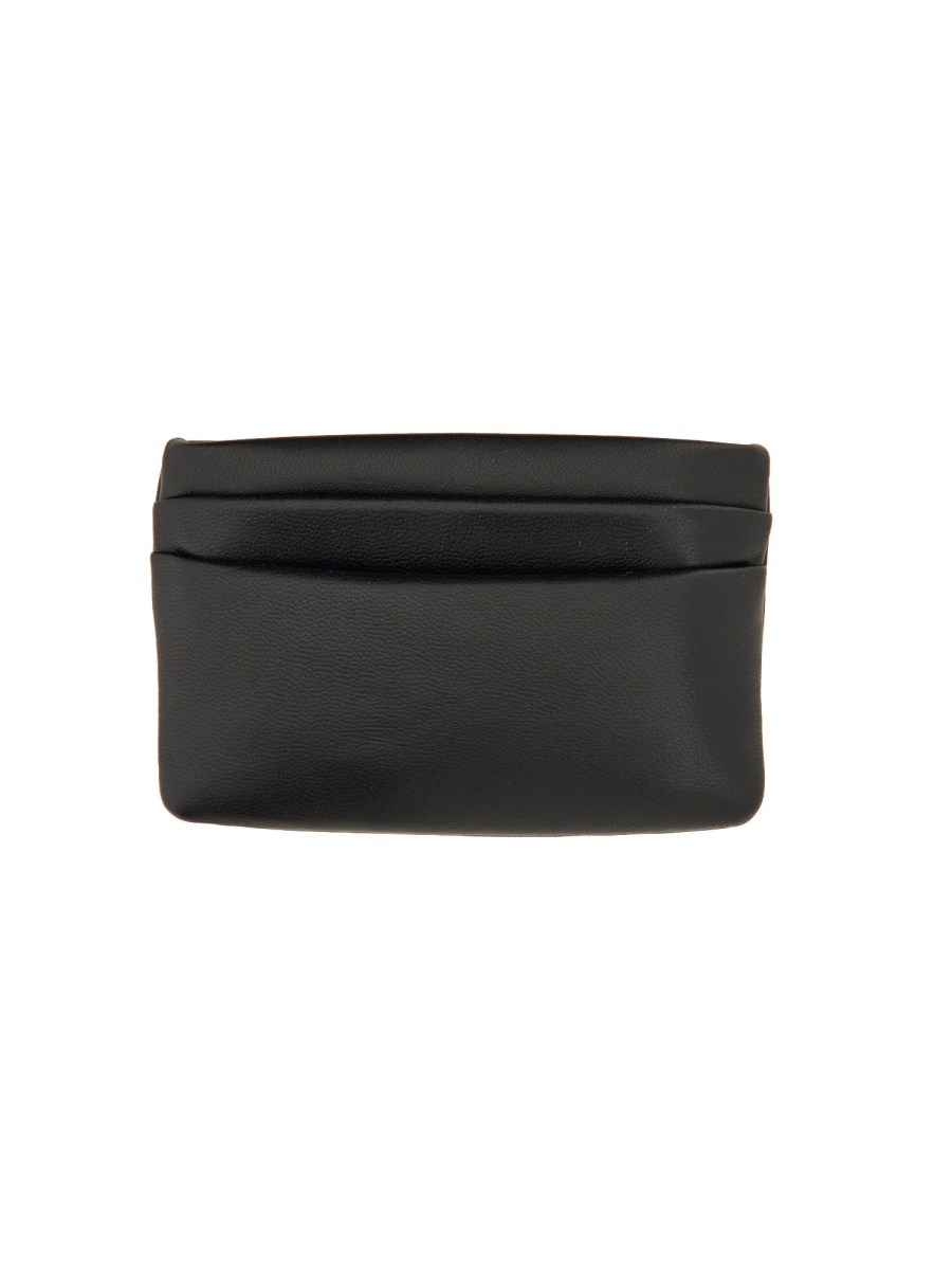 SAINT LAURENT PORTA CARTE IN PELLE IMBOTTITA CON LOGO