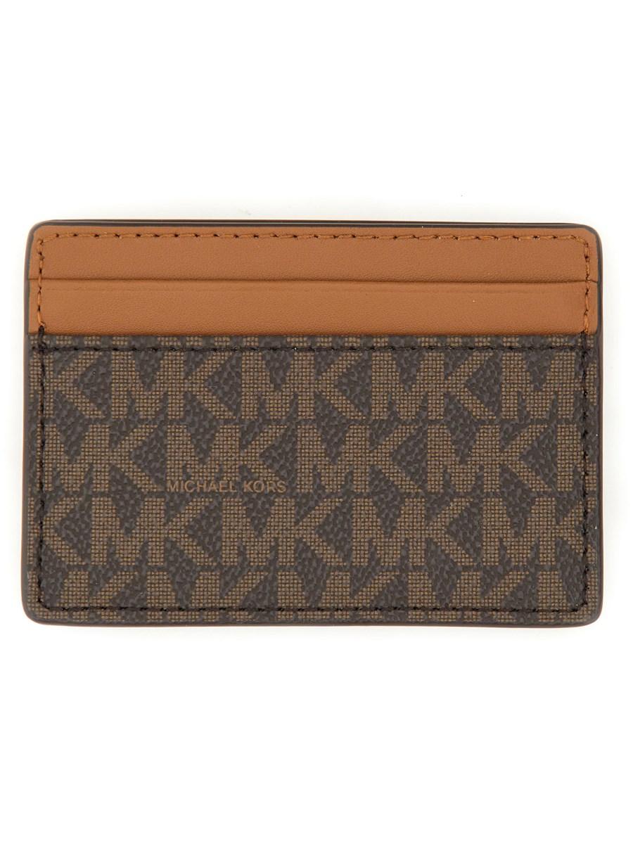 MICHAEL BY MICHAEL KORS PORTA CARTE IN TELA SPALMATA CON LOGO