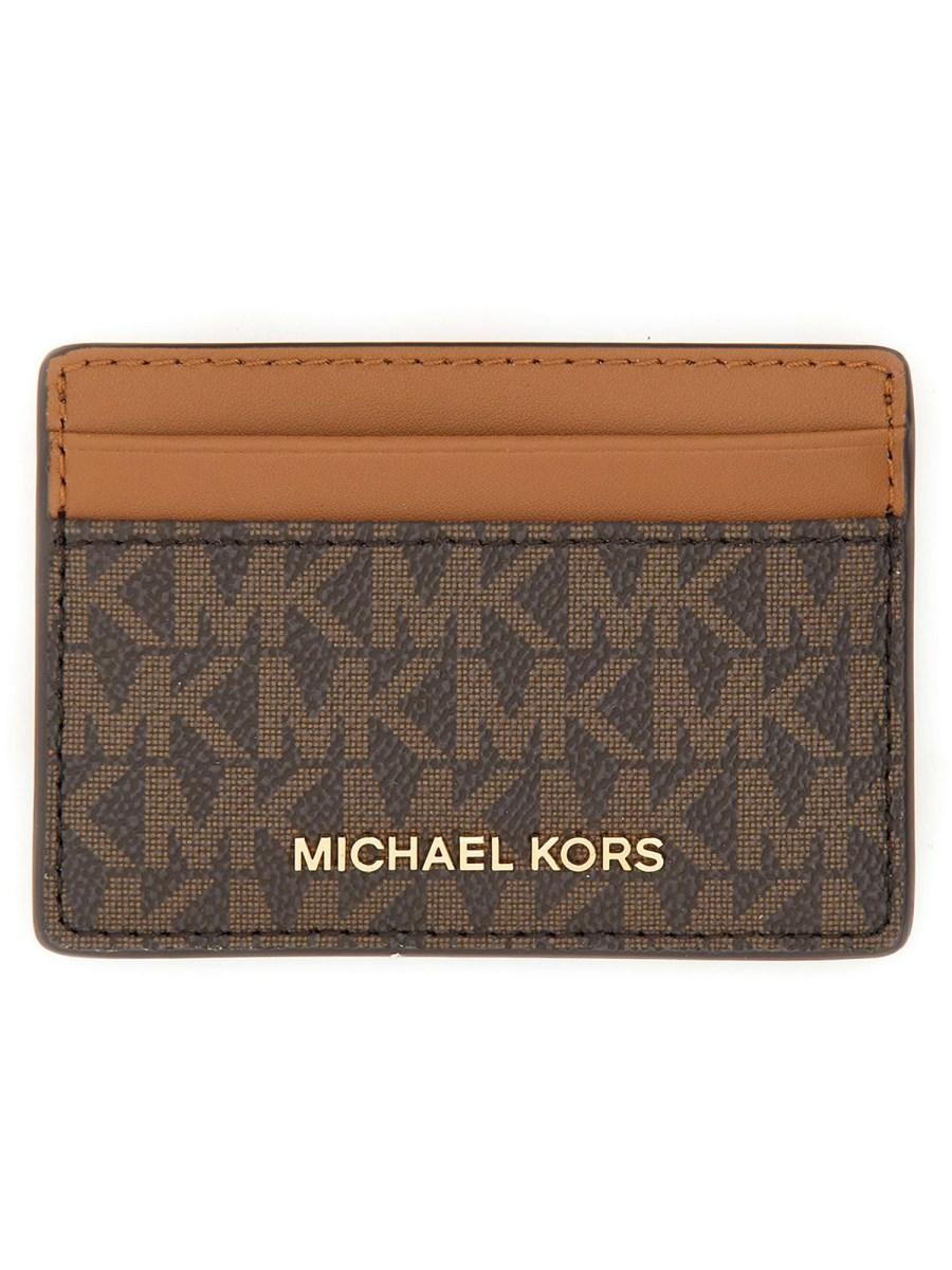 MICHAEL BY MICHAEL KORS PORTA CARTE IN TELA SPALMATA CON LOGO