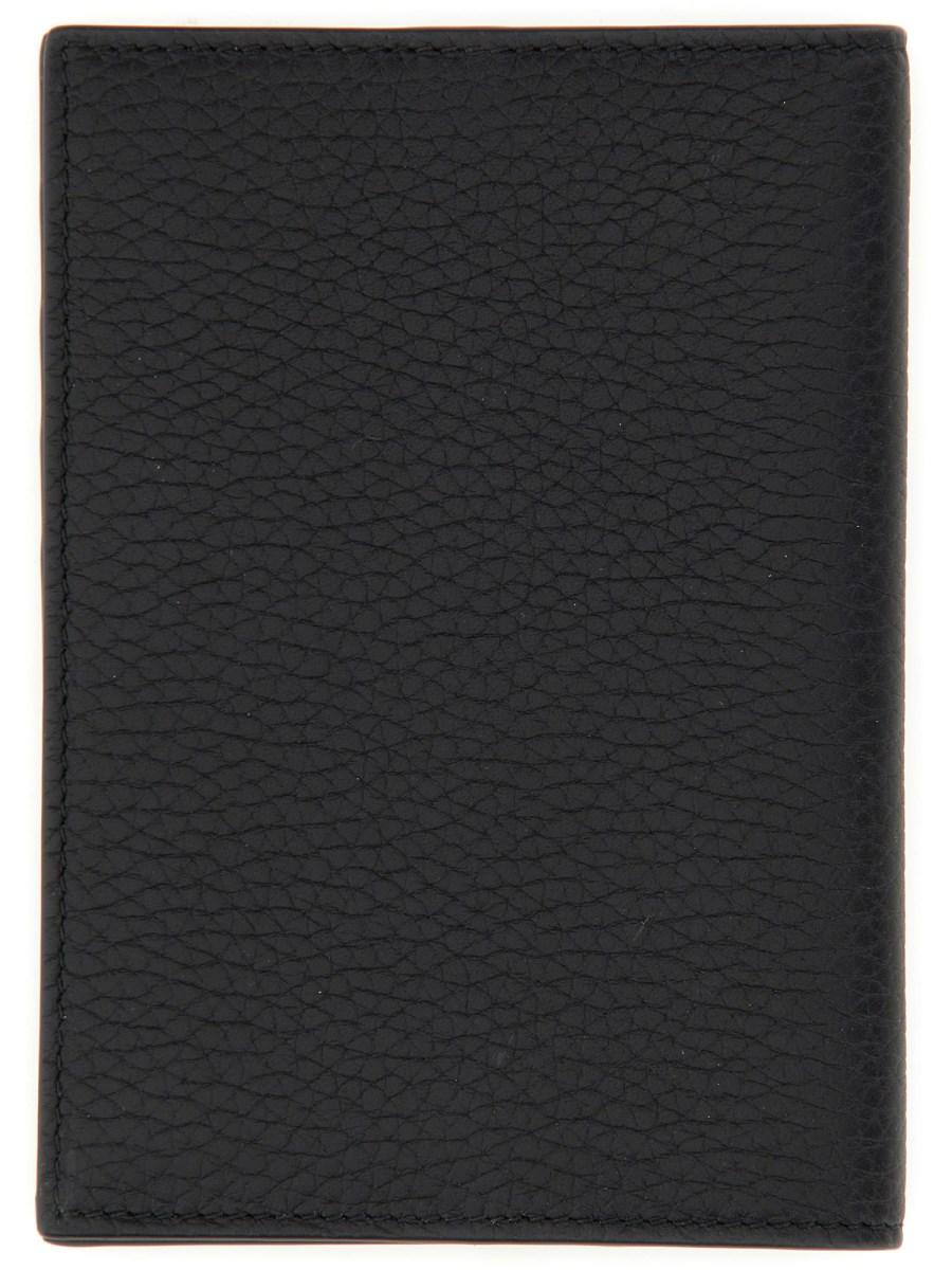 DOLCE & GABBANA PORTA PASSAPORTO IN PELLE DI VITELLO CON LOGO