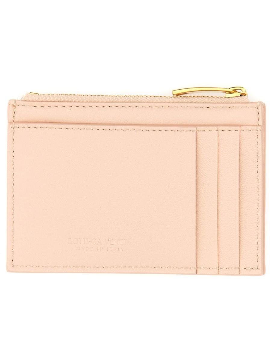 BOTTEGA VENETA PORTACARTE "CASSETTE" IN PELLE CON ZIP