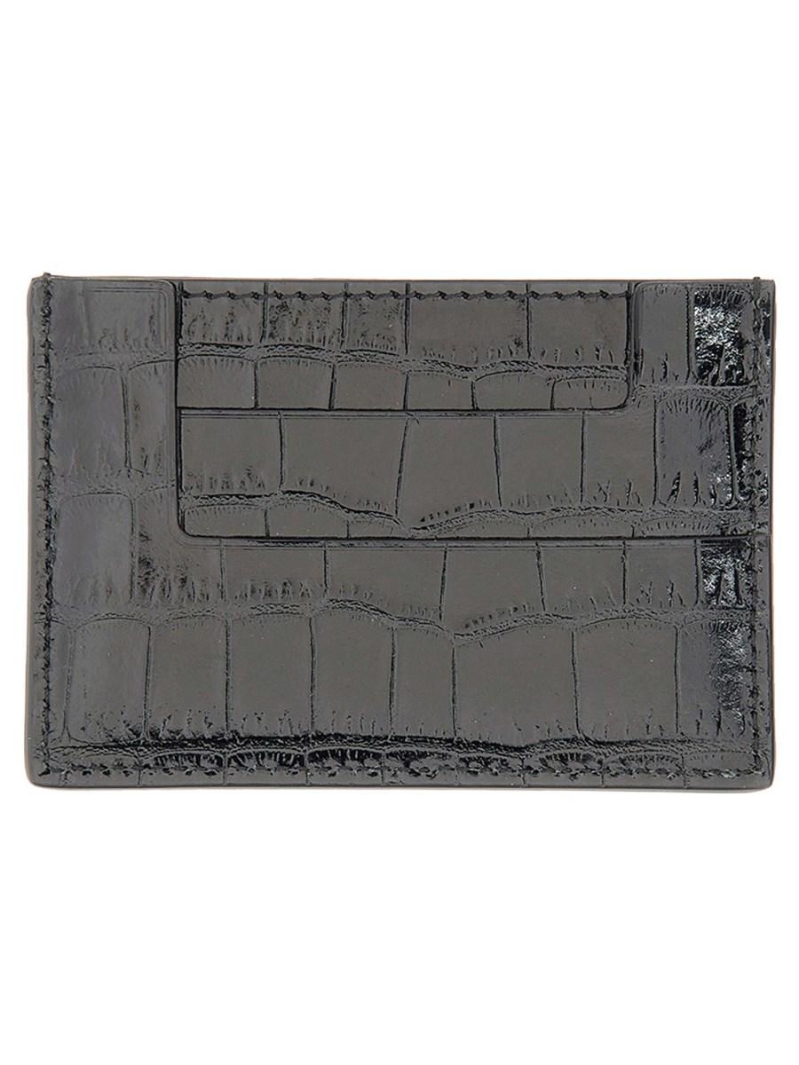 TOM FORD PORTACARTE IN PELLE CON STAMPA COCCO E LOGO