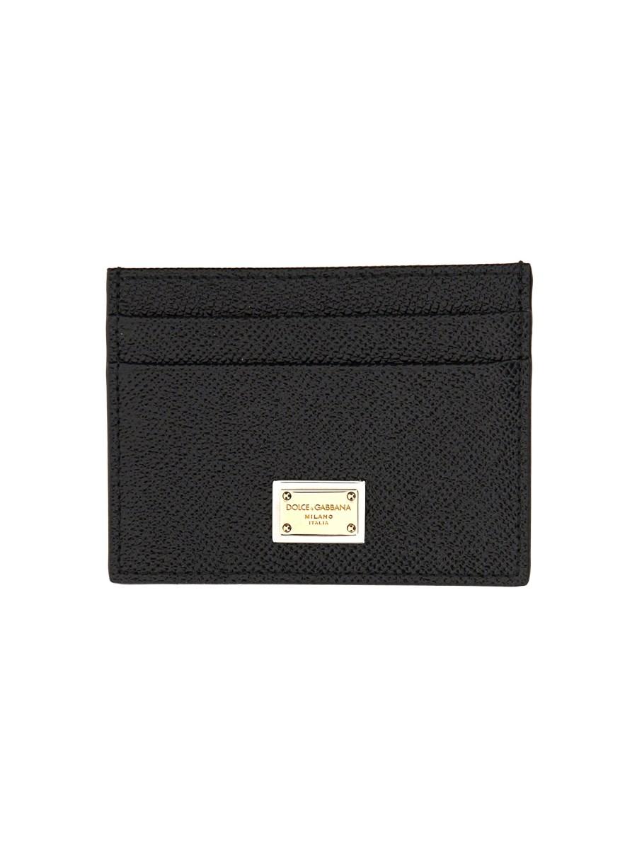 DOLCE & GABBANA PORTACARTE IN PELLE DAUPHINE CON LOGO