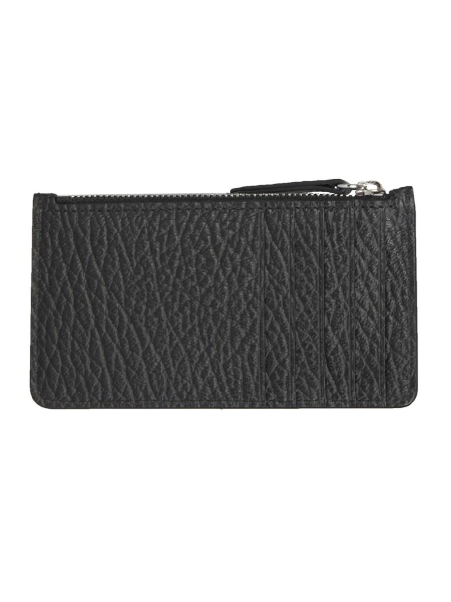 MAISON MARGIELA PORTACARTE IN PELLE MARTELLATA CON ZIP