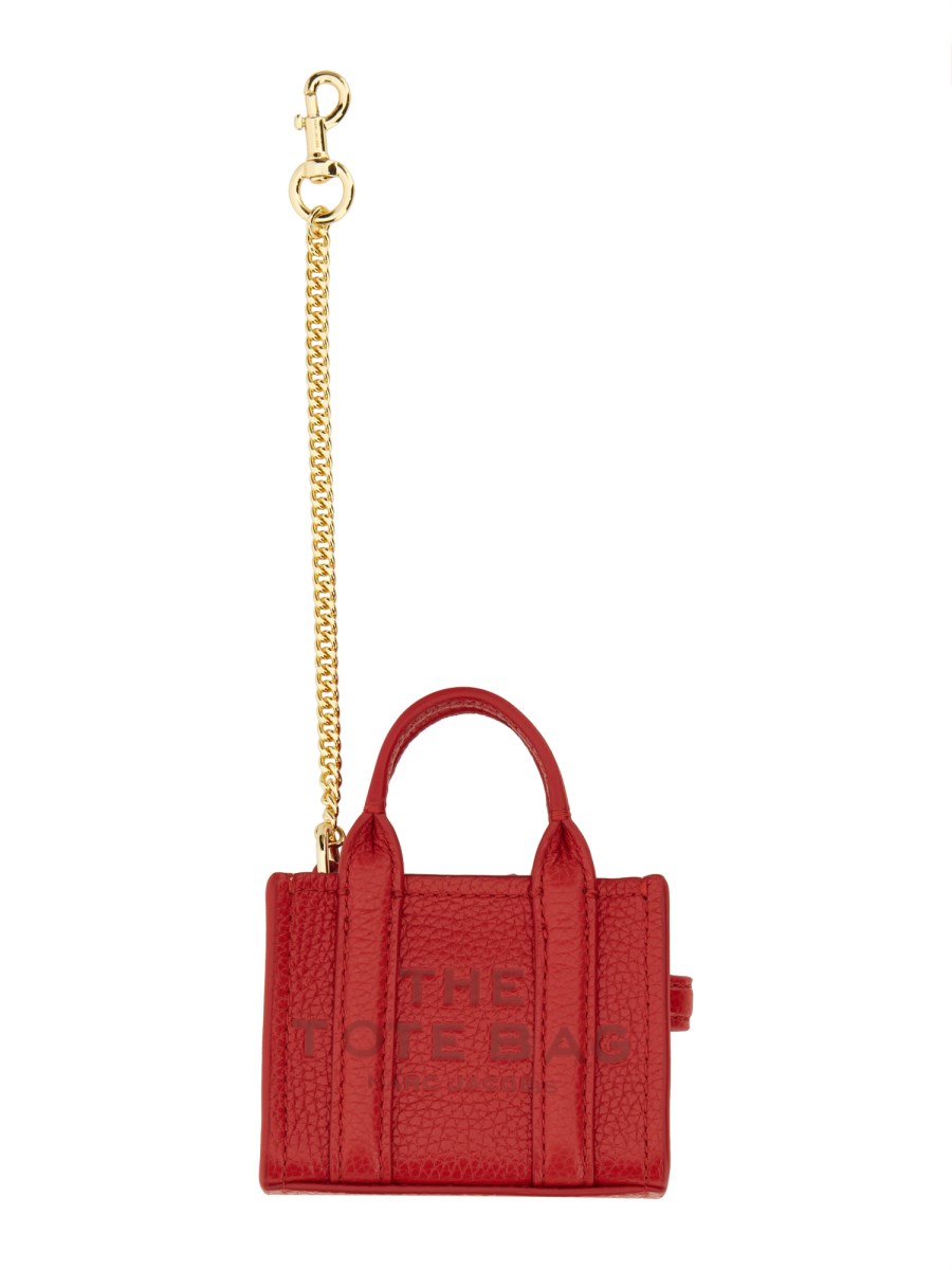 MARC JACOBS PORTACHIAVI "THE TOTE" NANO IN PELLE CON CATENA
