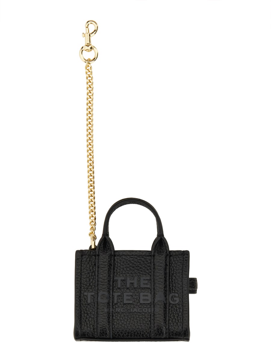MARC JACOBS PORTACHIAVI "THE TOTE" NANO IN PELLE CON CATENA