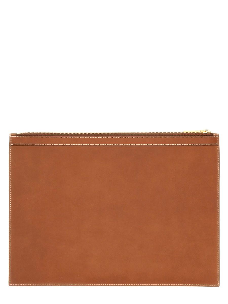 THOM BROWNE PORTADOCUMENTI MEDIUM IN PELLE PEBBLE GRAIN