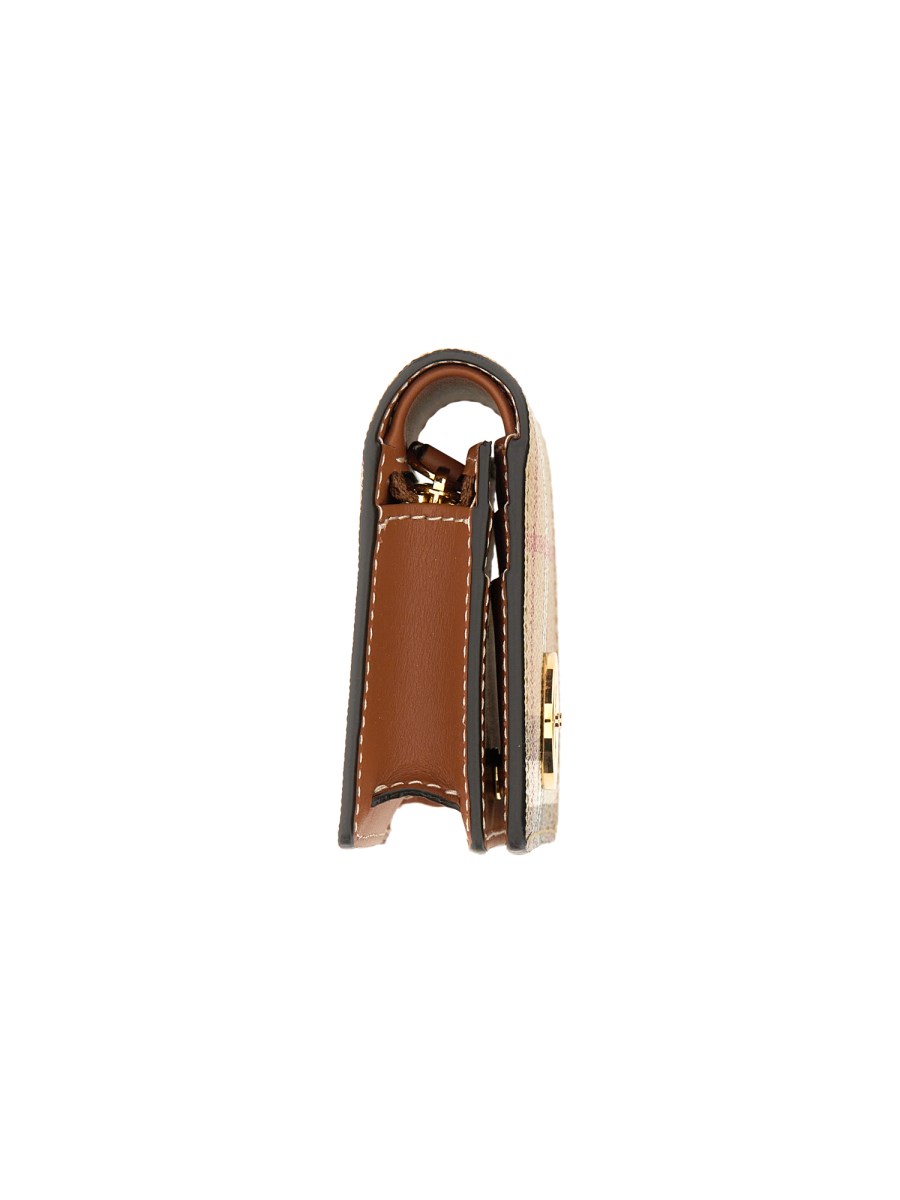 BURBERRY PORTAFOGLIO A LIBRO PICCOLO IN PELLE E CHECK
