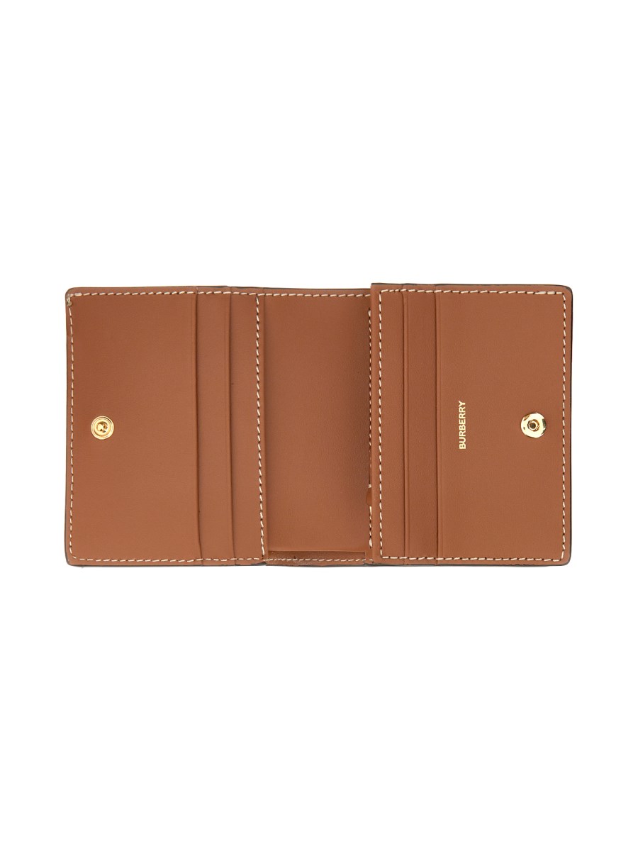 BURBERRY PORTAFOGLIO A LIBRO PICCOLO IN PELLE E CHECK