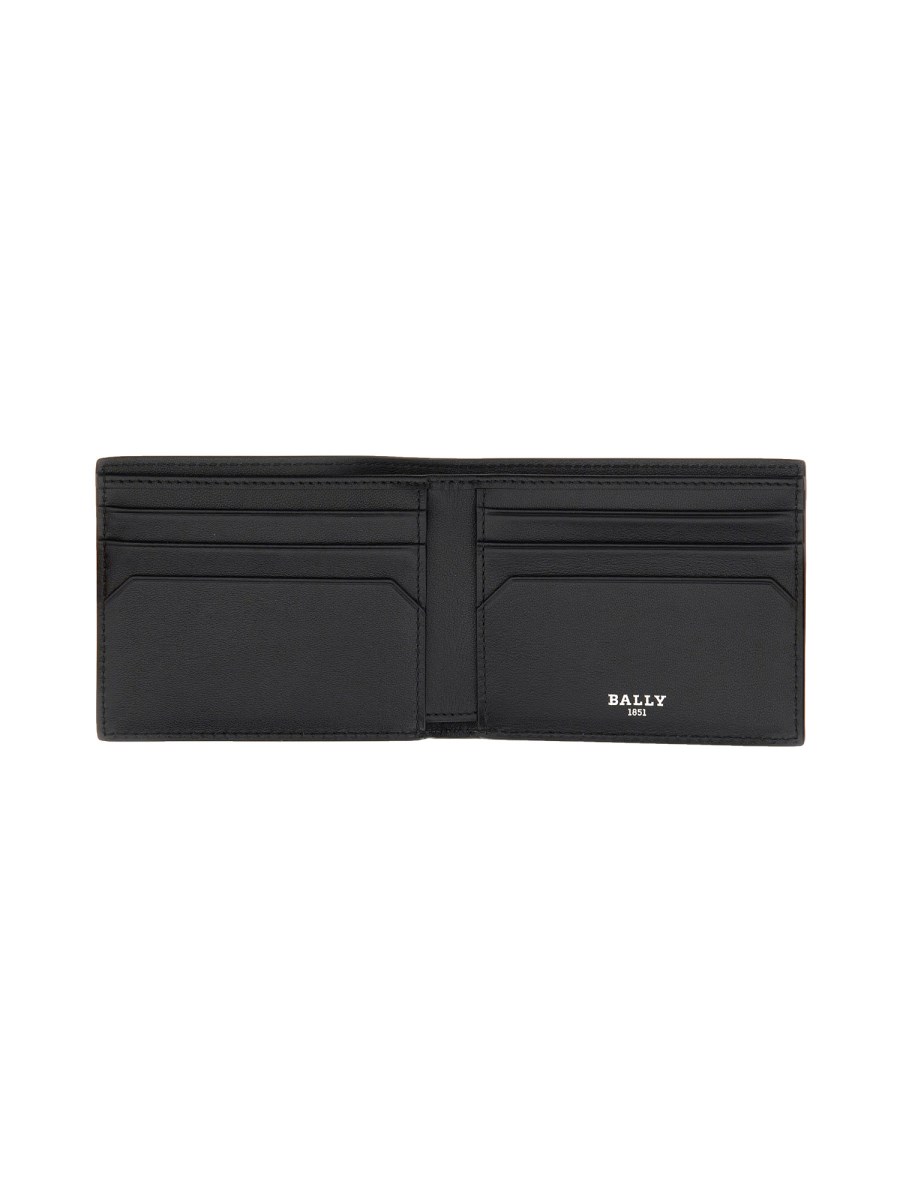 BALLY PORTAFOGLIO "BEVYE" IN PELLE SAFFIANO CON DETTAGLIO STRIPE