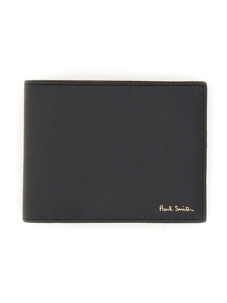 PAUL SMITH PORTAFOGLIO BI-FOLD IN PELLE CON INTERNO SIGNATURE STRIPE
