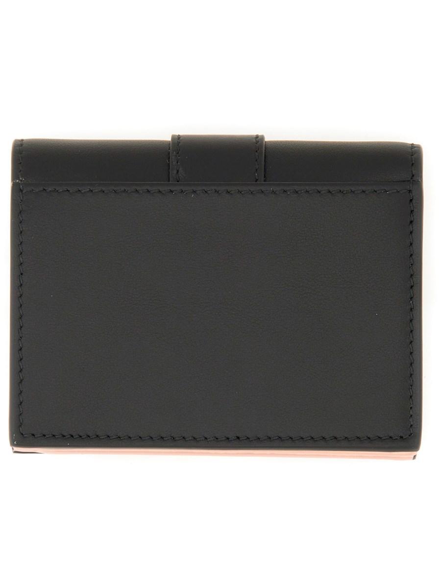 FERRAGAMO PORTAFOGLIO COMPATTO HUG BICOLOR IN PELLE