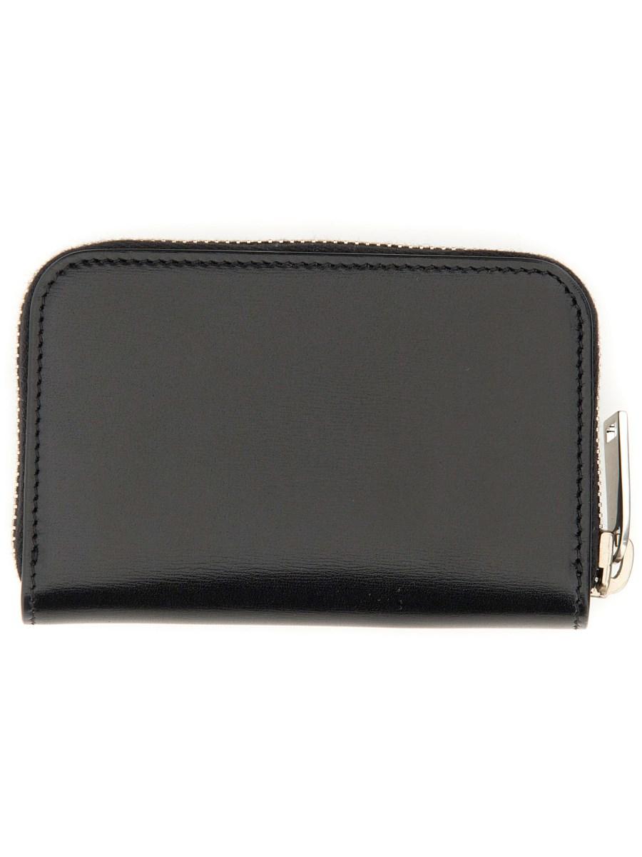 SAINT LAURENT PORTAFOGLIO CON LOGO IN PELLE STAMPATA GRAIN DE POUDRE
