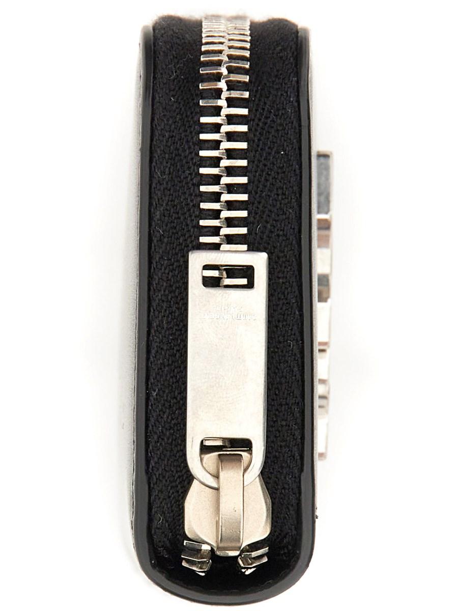 SAINT LAURENT PORTAFOGLIO CON LOGO IN PELLE STAMPATA GRAIN DE POUDRE