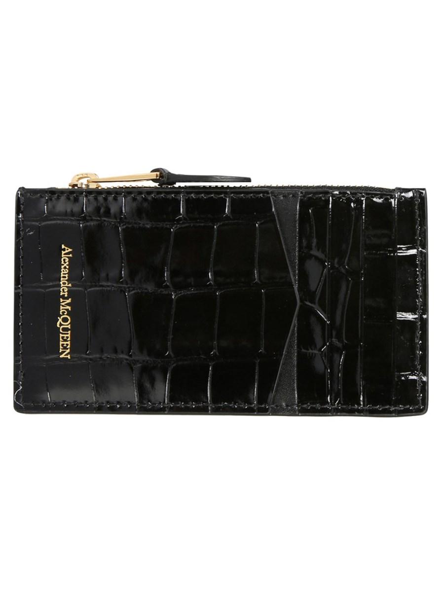 ALEXANDER McQUEEN PORTAFOGLIO CON SKULL E STAMPA COCCO